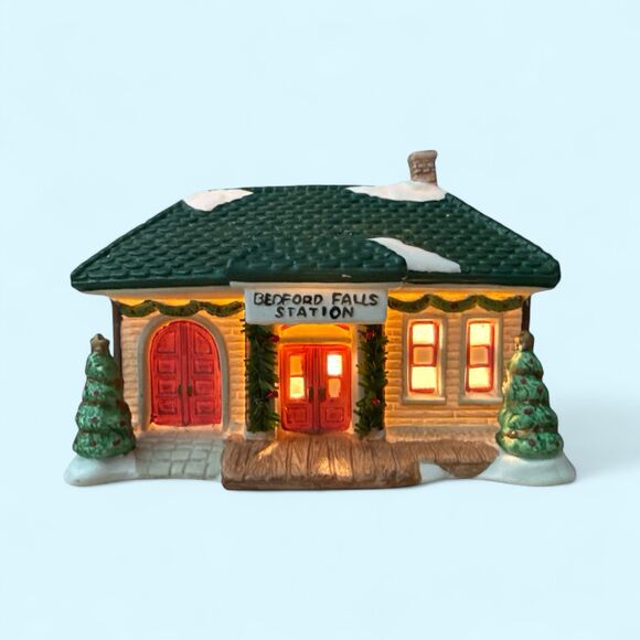 It’s a Wonderful Life Train Station Village House | Bedford Falls Light-Up Decor - Picture 1 of 11